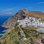 Aerial,Drone,Distant,Photo,Of,Picturesque,Village,(chora),Of,Folegandros