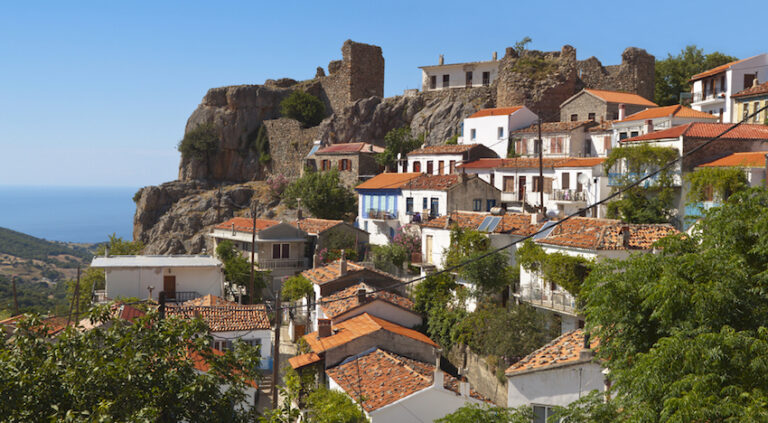 Village of 'Chora' at Samothraki island in Greece